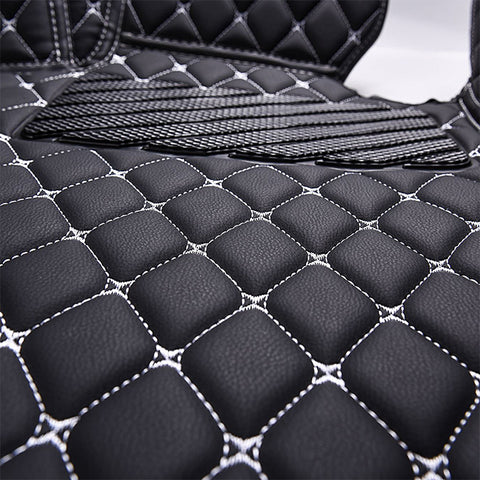 Black & White    Diamond Stitching Custom Car Floor Mats