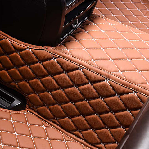 Light Brown   Diamond Stitching Custom Car Floor Mats